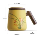 لیوان سرامیکی شنی زرد - تصویر 2