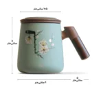 لیوان سرامیکی شنی آبی کم رنگ - تصویر 2