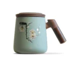 لیوان سرامیکی شنی آبی کم رنگ