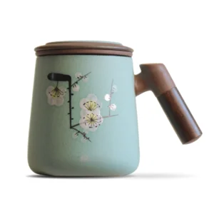 لیوان سرامیکی شنی آبی کم رنگ