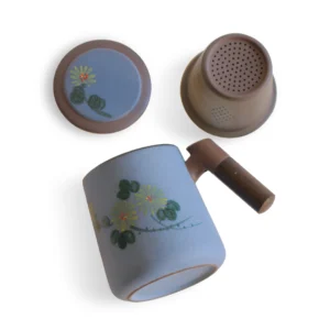 لیوان سرامیکی شنی آبی