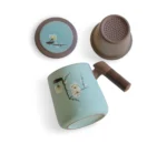 لیوان سرامیکی شنی آبی کم رنگ - تصویر 3